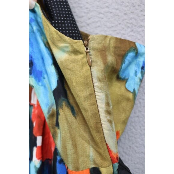Moulinette Soeurs-Anthropologie Strapless Silk Blend Watercolor Dress-Size 4 - Picture 7 of 14
